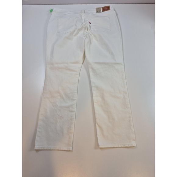 Levis Classic Straight Jeans Womens 16W White Mid Rise Stellar Stretch Denim - Picture 11 of 16